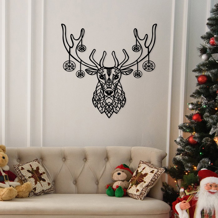 Wallity Christmas Deer Escultura de Pared de Metal Negra Wallity Christmas Deer Escultura de Pared de Metal Negra